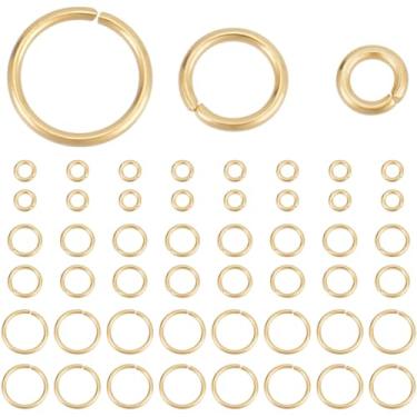 Imagem de Beebeecraft 1 caixa 1000 peças anéis abertos banhados a ouro 18 K aço inoxidável 304 anéis de salto de laço único conectores ligando para fazer joias, pulseiras, colar suprimentos DIY artesanato