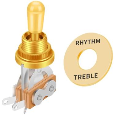 Imagem de Chave Seletora Thida 3 Posições Dourada Para Guitarra Les Paul Sg Com Escudo