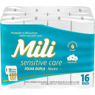 Imagem de Mili Papel Higienico Sensitive Care 30m Folha Dupla Neutro