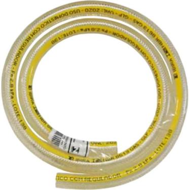 Imagem de Mangueira Trançada Botijão Fogão Gás GLP Flexível PVC/Poliester 10mm x