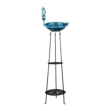 Imagem de FashionCha Suporte para Plantas de Jardim com Alimentador E Banheira para Pássaros 33 X 105 Cm, Azul, para, Montagem Simples, Resistente, Versátil, de Me