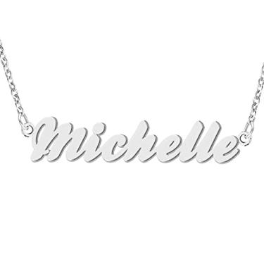 Imagem de Colar com nome gravado personalizado para mulheres e amigas, Metal, aço inoxidável