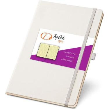 Imagem de Caderneta de Anotações 13,7x21cm 80 Folhas Pautadas - TopGet, Branco