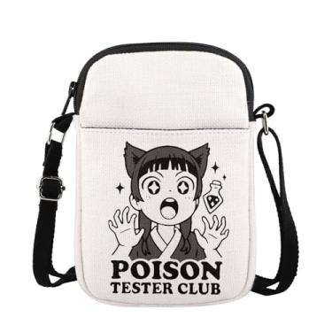 Imagem de MAOFAED Bolsa transversal com tema de anime, bolsa de ombro para fãs do clube de teste de veneno, presente para amantes de anime, presente de mangá (veneno)