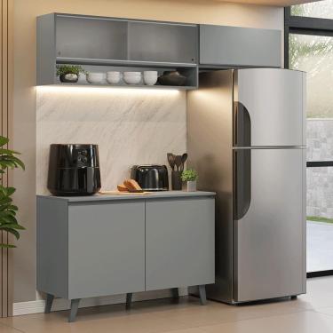 Imagem de Armário De Cozinha Compacta 200cm Nice Madesa XA09 Cinza