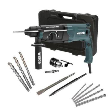 Imagem de Martelete Perfurador Wesco 900w 3,2j Ws3228k + Brocas videa, 220V
