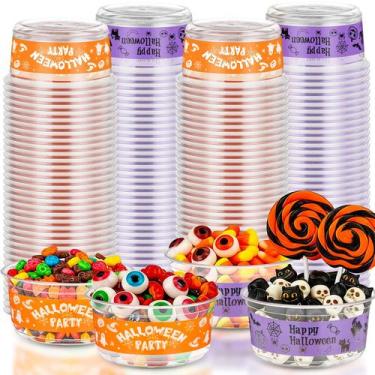 Imagem de DISHWARE_BOWL SiliFine Taças de plástico de Halloween de 12 onças 100 