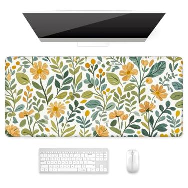 Imagem de Auhoahsil Tapete de mesa, mouse pad ultragrande, mousepad para jogos XXL, lindo tapete de mesa grande estendido tamanho completo para teclado, laptop e computador, 90 x 40 cm, flor country francesa