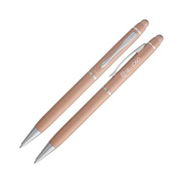 Imagem de Caneta Esferográfica Crown Viena Touchscreen Personalizada Nome Logo (Ouro)