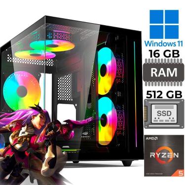 Imagem de Computador Gamer Ryzen 5 5600Gt, Ram 16Gb, Ssd 512Gb, Win 11