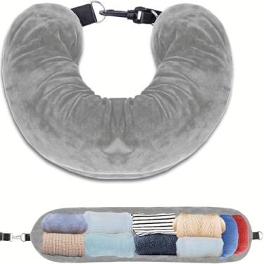 Imagem de Travesseiro de viagem de capacidade e caixa de armazenamento com fecho de zíper, lavável na máquina, perfeito para armazenar travesseiros e pequenos itens durante a viagem