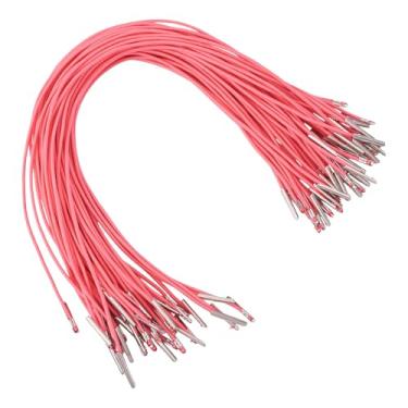 Imagem de 50 peças de cordão farpado elástico redondo de 30 cm com extremidades de cordão para fixação de máscaras, chapéu de festa, etiqueta de bagagem, etiqueta de preço, vermelho violeta pálido