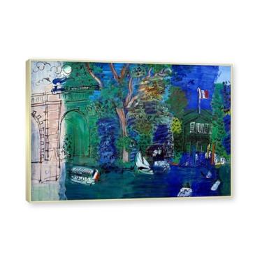 Imagem de NHLDZYH Moldura de champanhe. Pôster impressionismo, (ponte rosa) por Raoul Dufy, impressões de arte pôsteres pintores famosos, impressões em tela famosas, arte de parede sala de estar moderna. 40 x