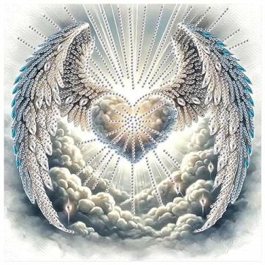 Imagem de Kits de pintura de diamante Love Wing para adultos, kits de arte de diamante de formato especial 5D para iniciantes, pintura de strass de cristal para decoração de parede de casa, 30 x 30 cm