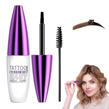Imagem de Gel de sobrancelha de tatuagem fácil de descascar, gel de sobrancelha fácil de descascar - à prova d'água e à prova de suor, 1 peça de creme preto para sobrancelha, gel de tatuagem para todos os tipos