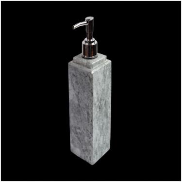 Imagem de Porta Sabonete Líquido Dispenser Em Pedra Sabão Prata 22X7Cm