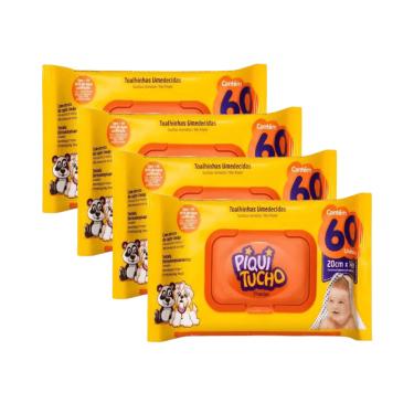 Imagem de Lenço Umedecido Piquitinho Premium c/ 4 Pacotes