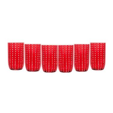 Imagem de WOLFF - Conjunto 6 Copos Altos de Acrílico Orquídea Vermelho 450ml