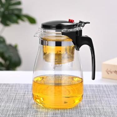 Imagem de Chaleira Bule Jarra de Vidro 900ML Para Chá Com Infusor Reutilizável Adequado para uso doméstico na cozinha bule de chá