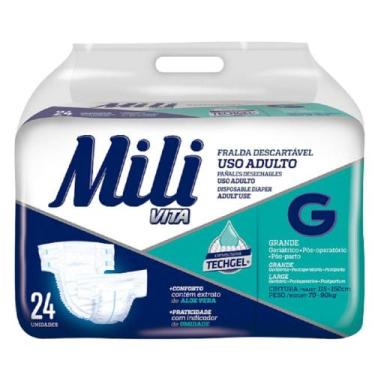 Imagem de Fralda Geriátrica Adulto Mili Vita Tamanho G 1 Pacote com 24 fraldas