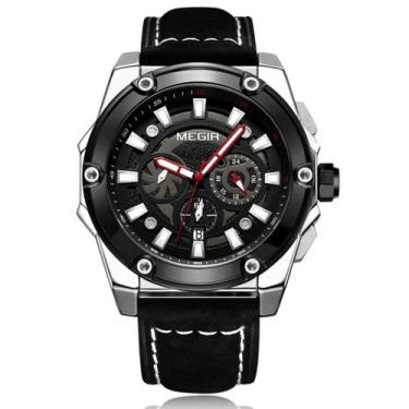 Imagem de Relógio masculino casual esportivo de quartzo com cronógrafo impermeav