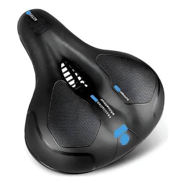 Imagem de Selim Banco Bike Vazado Confortável Largo 2 Molas Refletor C