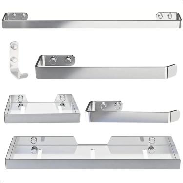 Imagem de Kit Acessórios Para Banheiro Cromado Plus 6 Peças - Prateado