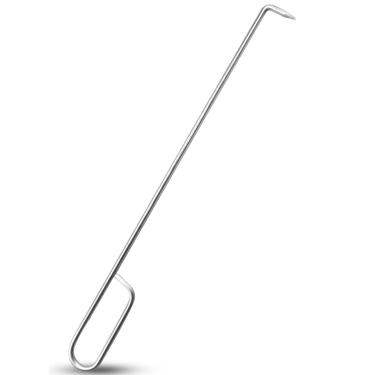 Imagem de Ganchos de escumadeira de piscina | Gancho ergonômico para escumadeira | Ferramenta de manutenção de piscina resistente à ferrugem para ambientes externos, casa, jardim, deck, quintal