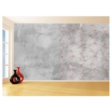 Imagem de Papel De Parede 3D Concreto Linhas Dourado Rose 3,5M Kkt260 - Você Dec