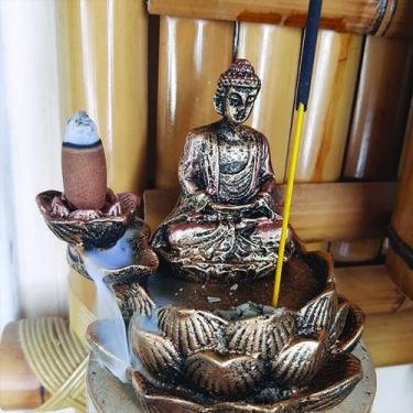 Imagem de Incensário Buda Na Flor De Lótus Meditando 13081 - Mana Om By Ello