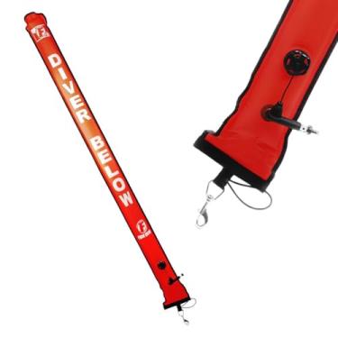 Imagem de Deco Marker 180 cm Nylon 210D – Sinalizador de superfície com 12 kg de elevação, inflagem por octopus/mangueira/oral e válvula de alívio (Laranja)