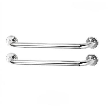 Imagem de Kit 2 Alça de Apoio Alumínio Barra 60cm Segurança Idoso Banheiro Parede Corrimao Suporte Anti Queda - Suporte Fixo na Parede para Box e Área do Vaso