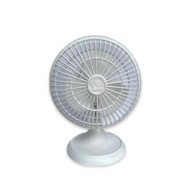 Imagem de Ventilador Mini de Mesa 20 cm – Silencioso, Portátil e Potente com 2 Velocidades e Cabeça Ajustável – Branco(220V)