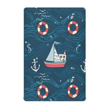 Imagem de KEEPREAL Jogo de lençol com elástico para meninos e meninas, macio, respirável, confortável, colorido, barcos, para berço padrão e colchão infantil #255