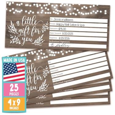 Imagem de Cartões rústicos em branco de 63 cm 10 cm x 23 cm para férias, Natal, aniversário, pequenas empresas, restaurante, maquiagem de spa, salão de cabeleireiro, casamento, chá de bebê, dinheiro para impressão