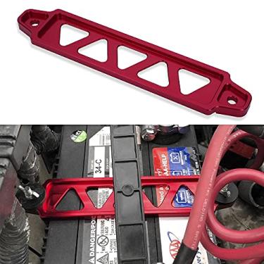 Imagem de TOMALL Suporte de amarração de bateria para carro de liga de alumínio, acessórios de trava para Honda Civic Acura (vermelho)