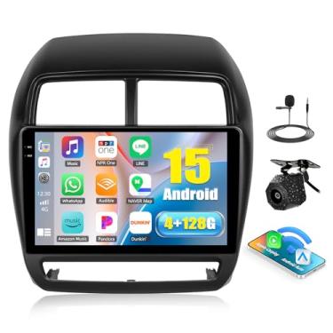 Imagem de [4 + 128 GB] Rádio estéreo para carro Android 15 para Mitsubishi ASX RVR Outlander Sport 2019-2021 com carro sem fio CarPlay Android Auto, tela de 10,1 polegadas, rádio veicular com Bluetooth, GPS