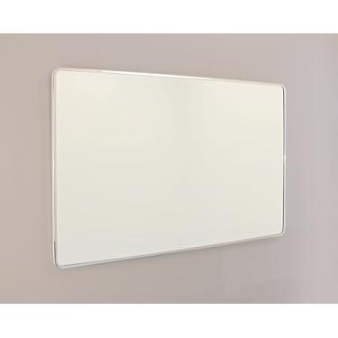 Imagem de Espelho de parede Austin Farmhouse 61 cm x 91 cm sobre a pia espelho de banheiro, vidro temperado "prata" espelho arredondado, ótimo para corredor/entrada/quarto, pendurado horizontal/retrato/vertical