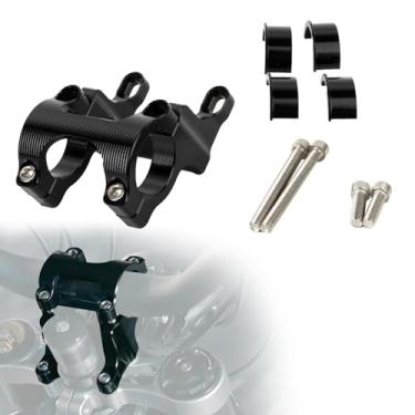 Imagem de PSLER 31,8/28 mm Braçadeira para guidão - Alumínio 6061 Barra elevadora, Barra de montagem direta para moto elétrica, Compatível com Light Bee X/S Segway X160 X260 Moto elétrica, Preto