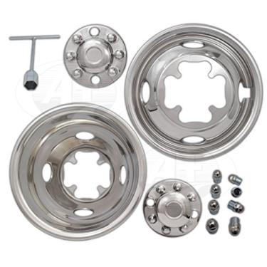 Imagem de A+ 16" de aço inoxidável simulador de roda borda dupla pele forro para GMC 3500 01~07