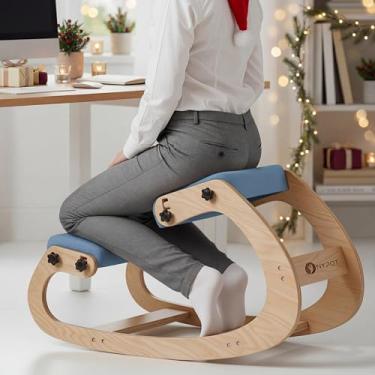 Imagem de NYPOT Cadeira ergonômica de joelhos com assentos ajustáveis – Cadeira de joelho para correção de postura e banco de balanço para mesa – alívio de dor nas costas e suporte para casa e escritório
