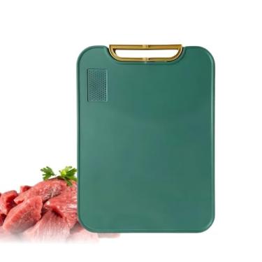 Imagem de Tábua de Cortar Retangular com Suporte Giratório, Verde, PP+PE, 40x30x1cm, Design Moderno, Antibacteriana, Antideslizante, Dupla Face, Área para Amolar Facas