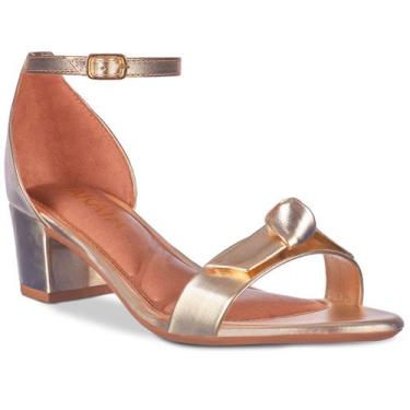 Imagem de Sandalia Feminina Salto Baixo Metalizado A335 - Usetakata/E-Takata, Ou