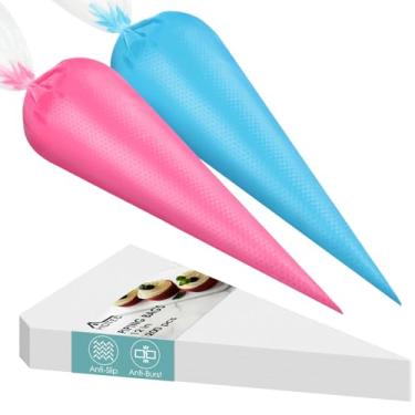 Imagem de HOTEC Sacos de confeitar, 200 unidades de sacos de confeitaria descartáveis de 30 cm, saco de confeiteiro anti-explosão espesso para cupcake de bolo, cobertura de creme e decoração de biscoitos