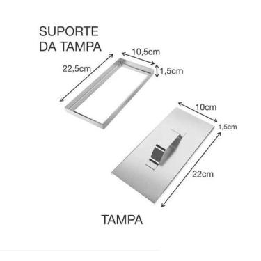 Imagem de Tampa E Ralo Gaveta De 100% Aço Inox 430 Para Churrasqueira - R. GRILL