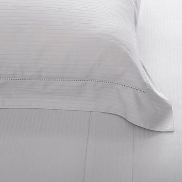 Imagem de Jogo De Cama Casal Cetim Buddemeyer Damask Stripes 4 Pç, Cinza