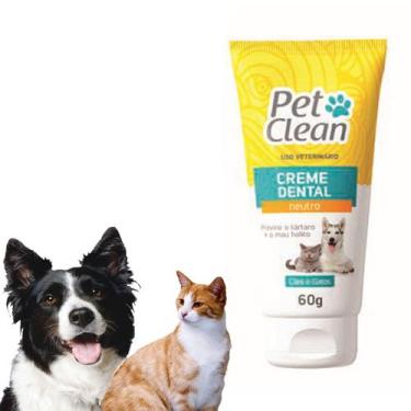Imagem de Creme Dental Pasta de Dente Pet Clean 60g Cães Gatos Oferta, Neutro