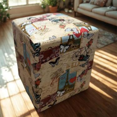 Imagem de Pufe Banqueta Puf Decorativo Assento Banco Cubo Grande Couro - Puff Ba