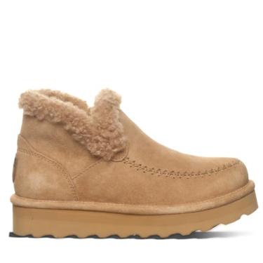 Imagem de BEARPAW Bota feminina Maeve Platform Lo | Bota feminina clássica de camurça | Bota feminina sem cadarço | Bota de inverno confortável, Café gelado sólido, 41