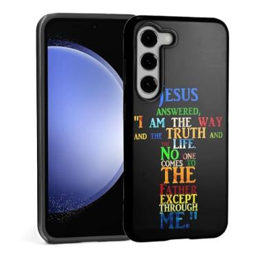 Imagem de TAMEFOX Capa para Samsung Galaxy S23 Plus, capa protetora antiqueda contra arranhões para mulheres menina - Cristo bíblia cruz Jesus gráfico